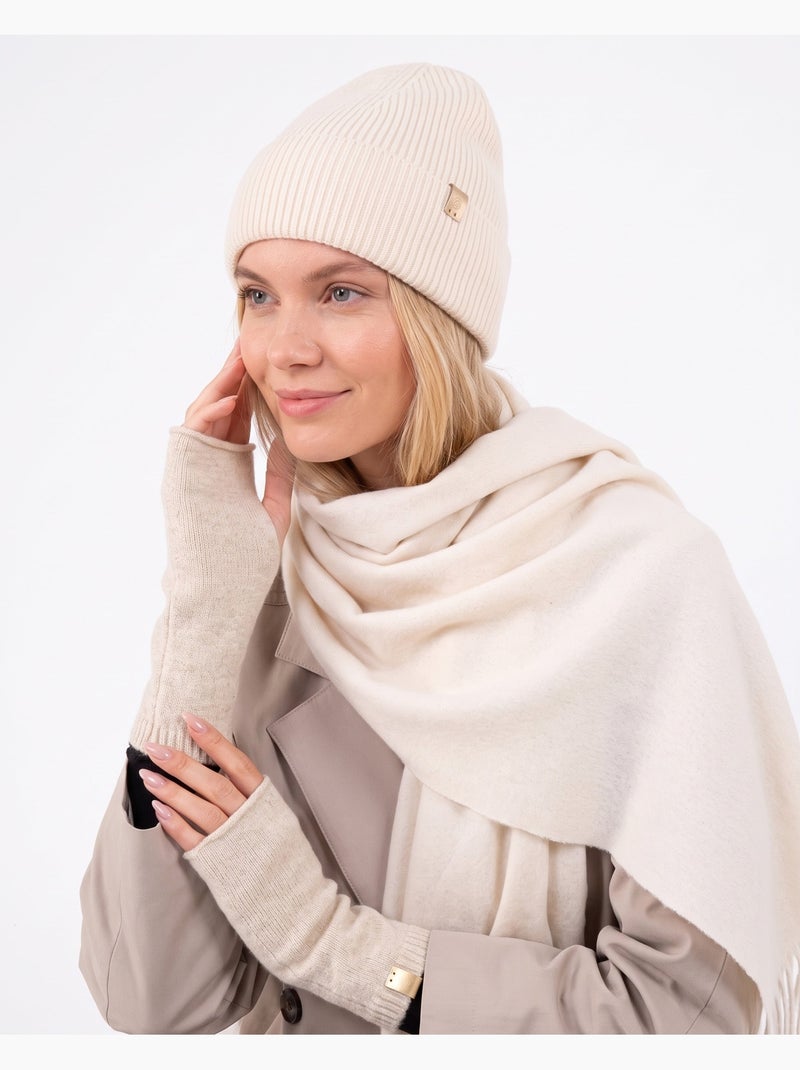 Bufanda a cuadros, ultra suave mujer Beige - Kiabi