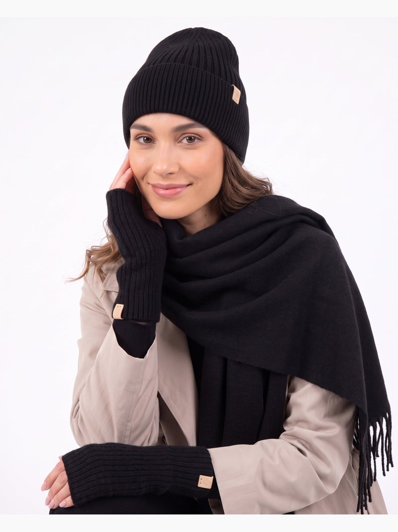 Bufanda a cuadros, ultra suave mujer Negro - Kiabi
