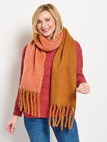 Bufanda cálida bicolor con flecos - AFIBEL