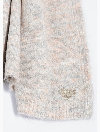 Bufanda cálida de canalé fino con lana