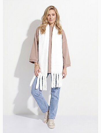 Bufanda cálida, de polar liso estilo sherpa - afibel