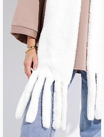 Bufanda cálida, de polar liso estilo sherpa - afibel
