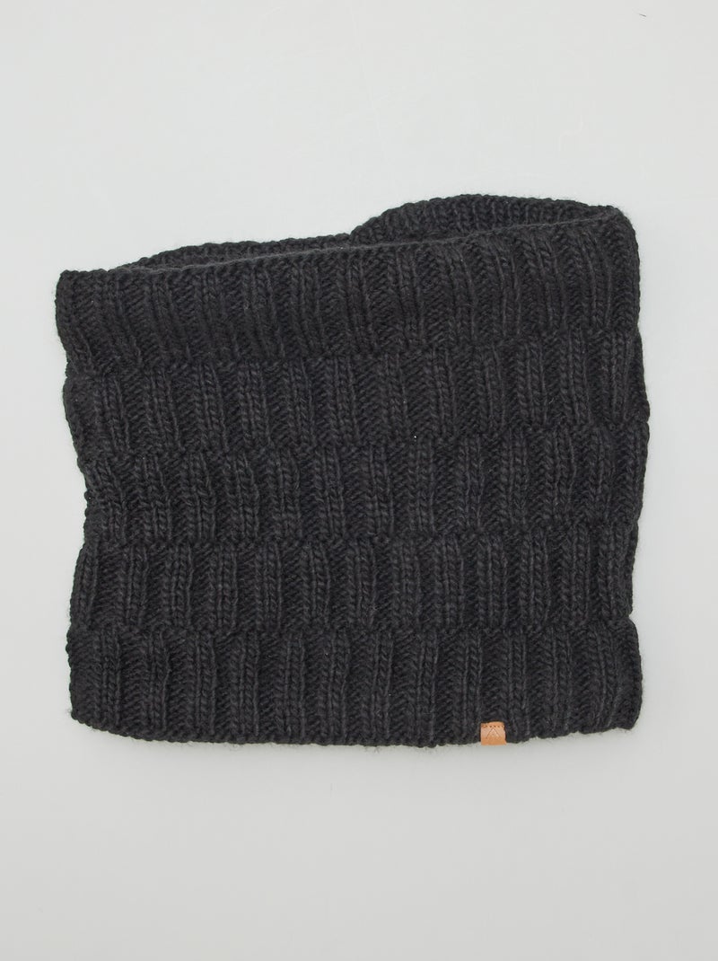 Bufanda circular de punto NEGRO - Kiabi