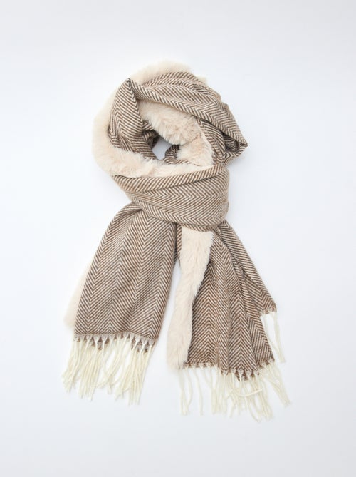 Bufanda con diseño de espiga y forro efecto peluche - Kiabi