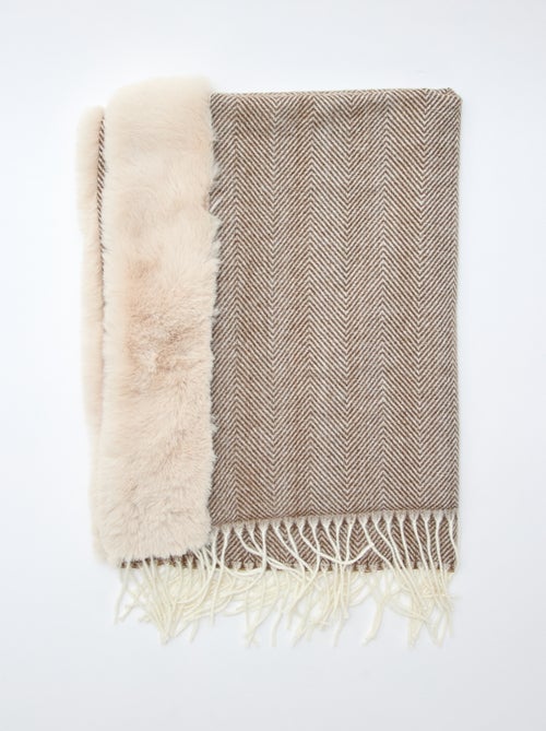 Bufanda con diseño de espiga y forro efecto peluche - Kiabi