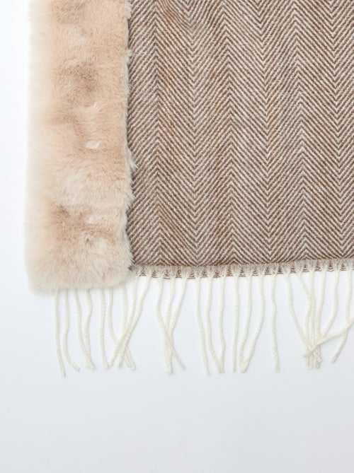 Bufanda con diseño de espiga y forro efecto peluche - Kiabi