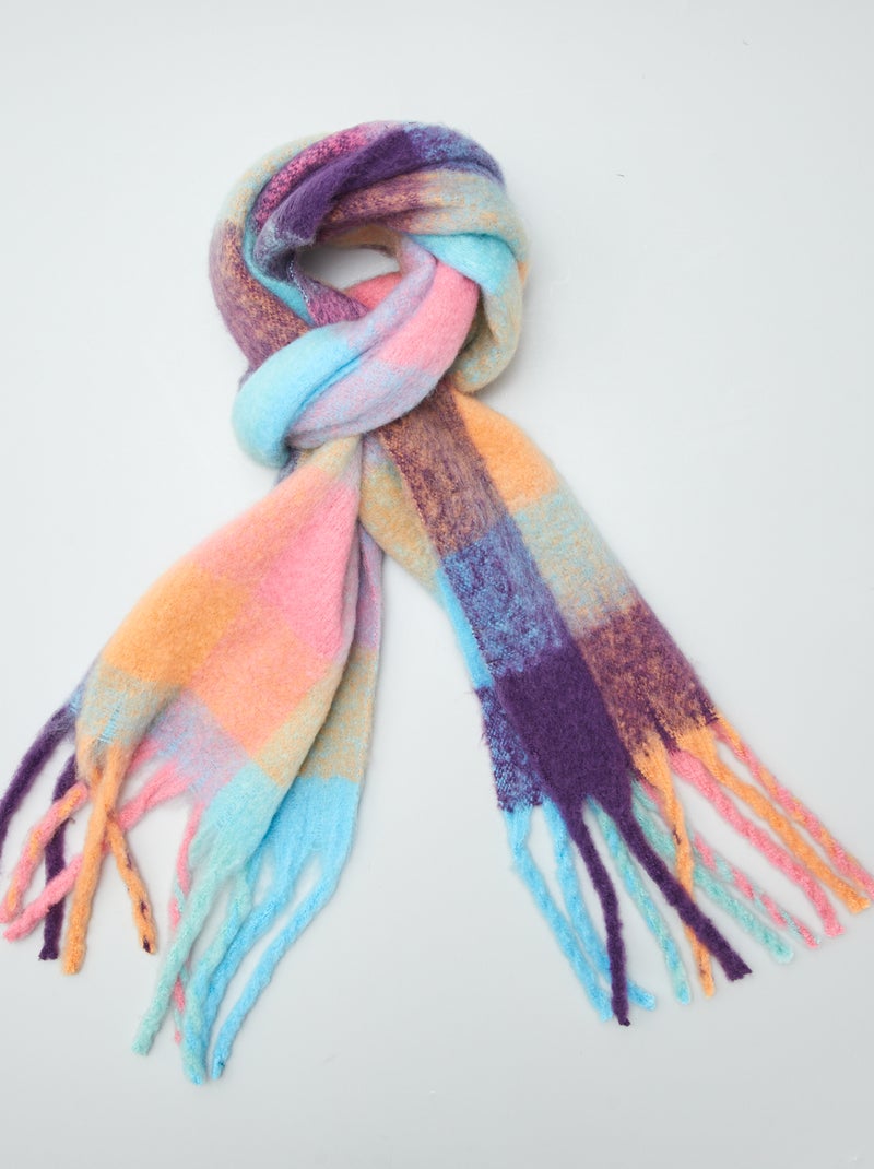 Bufanda con flecos AZUL - Kiabi