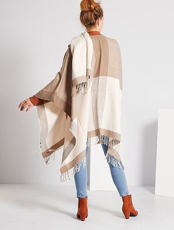Bufanda con flecos e hilos dorados - Kiabi