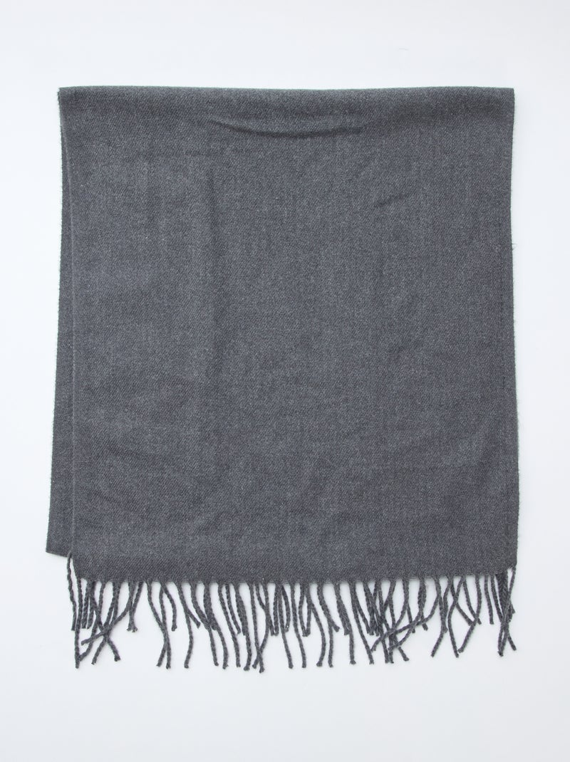 Bufanda con flecos Gris - Kiabi