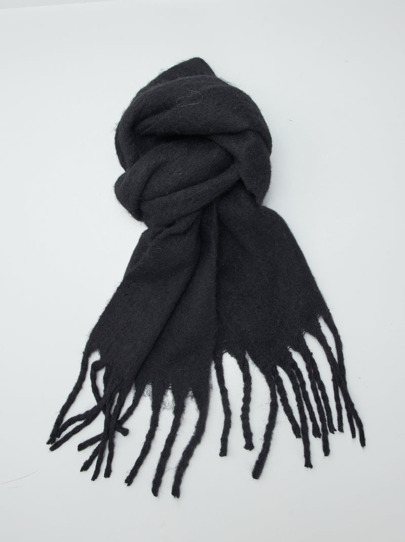 Bufanda con flecos NEGRO - Kiabi