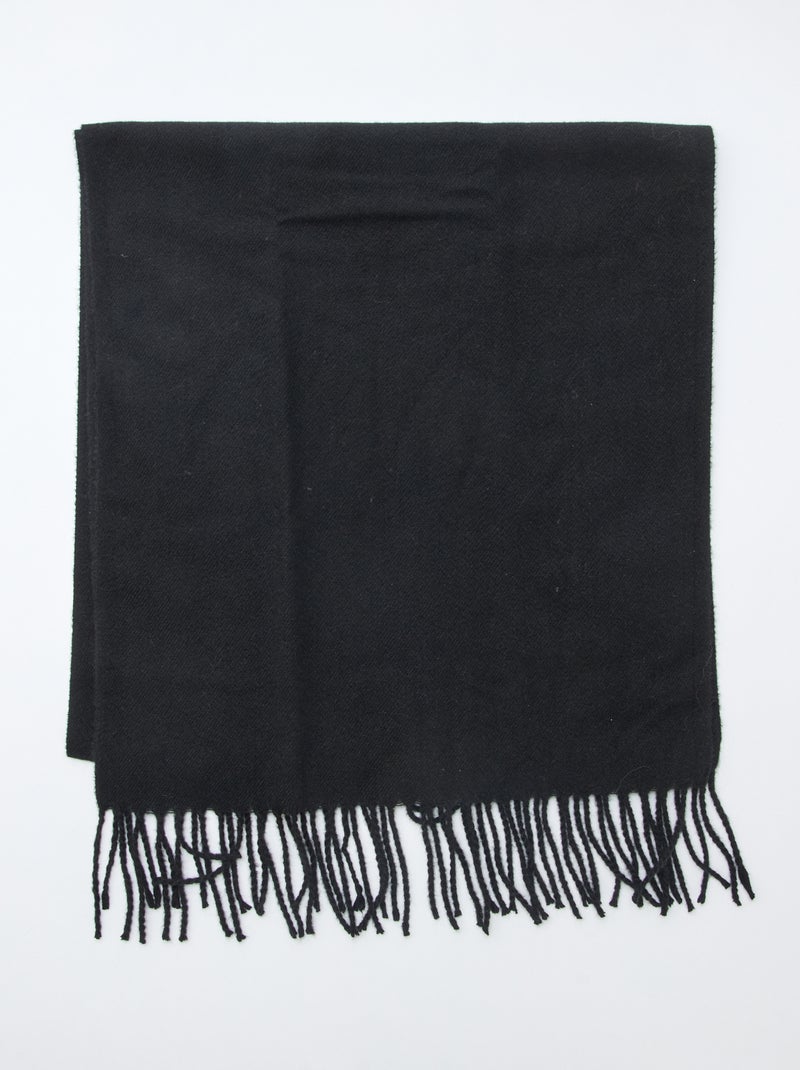 Bufanda con flecos Negro - Kiabi