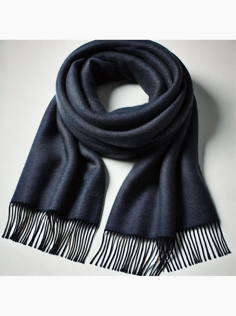 Bufanda de Cachemiraa Caldo Azul marino - Kiabi