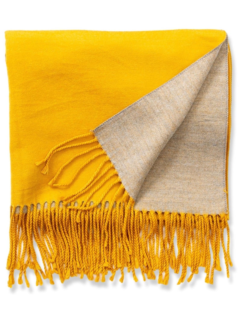 Bufanda de Cachemiraa Recto-Verso Amarillo - Kiabi