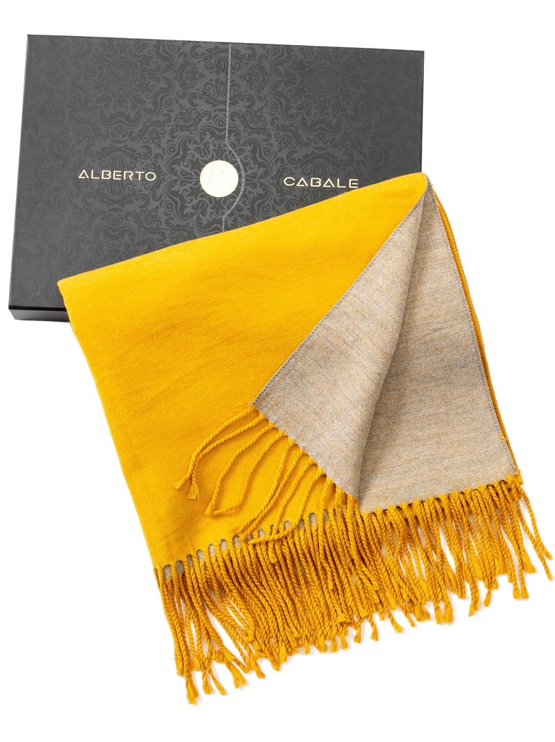Bufanda de Cachemiraa Recto-Verso Amarillo - Kiabi