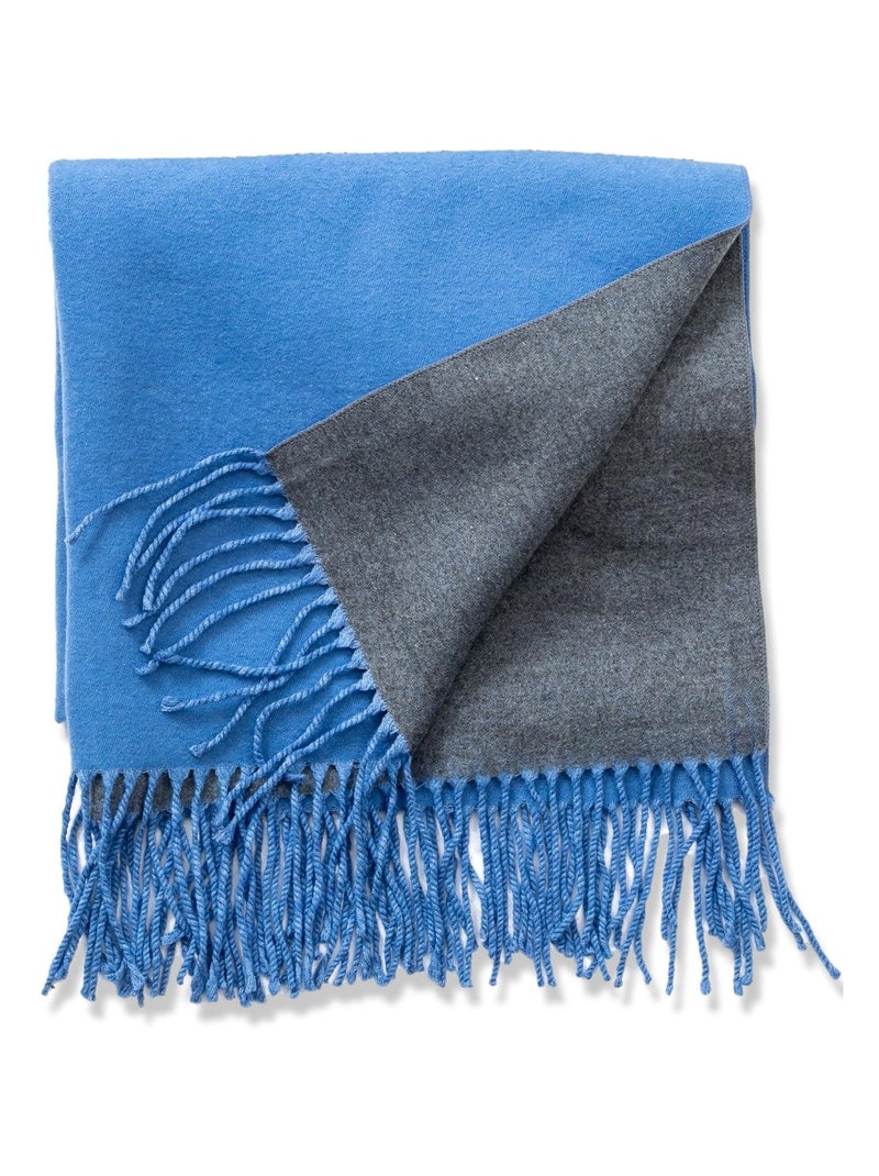 Bufanda de Cachemiraa Recto-Verso Azul - Kiabi