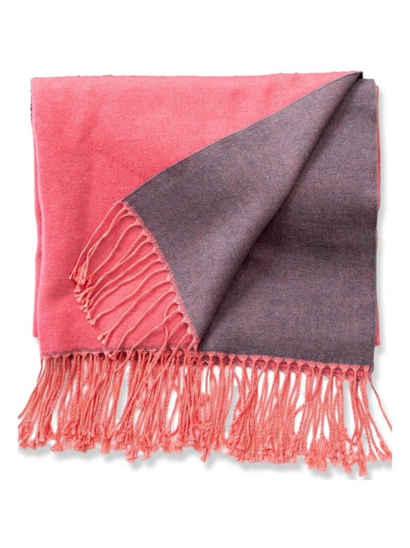 Bufanda de Cachemiraa Recto-Verso Rosa - Kiabi