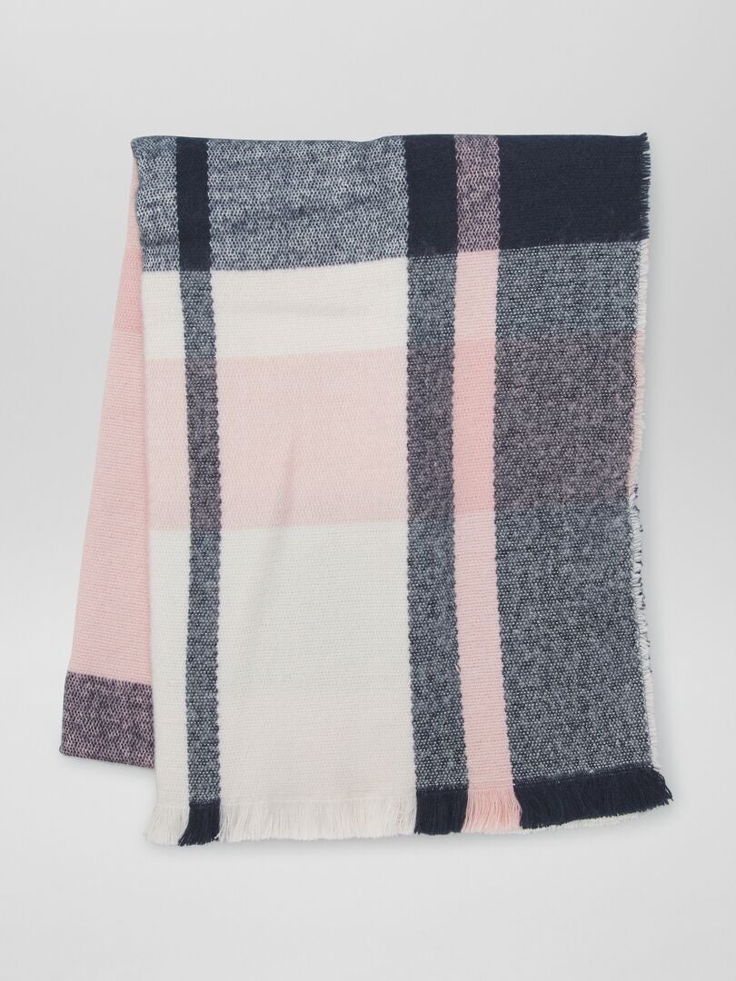 bufanda cuadros rosa