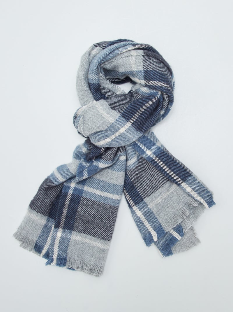 Bufanda de punto a 'cuadros' denim - Kiabi