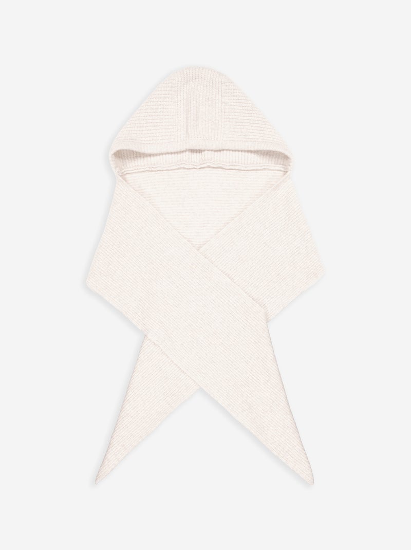 Bufanda de punto acanalado con capucha integrada Beige - Kiabi