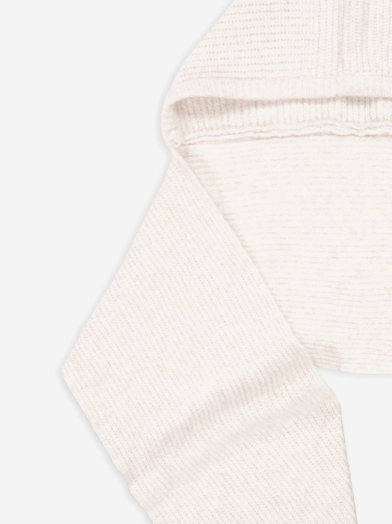 Bufanda de punto acanalado con capucha integrada Beige - Kiabi