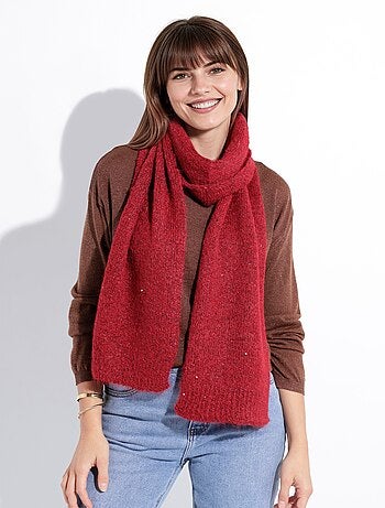 Bufanda de punto cálida y brillante con lentejuelas - AFIBEL