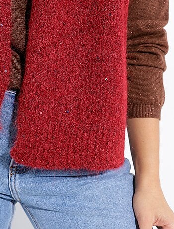 Bufanda de punto cálida y brillante con lentejuelas