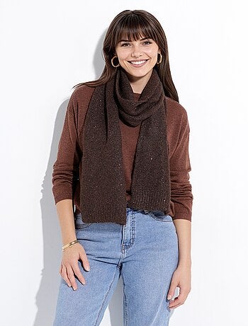 Bufanda de punto cálida y brillante con lentejuelas