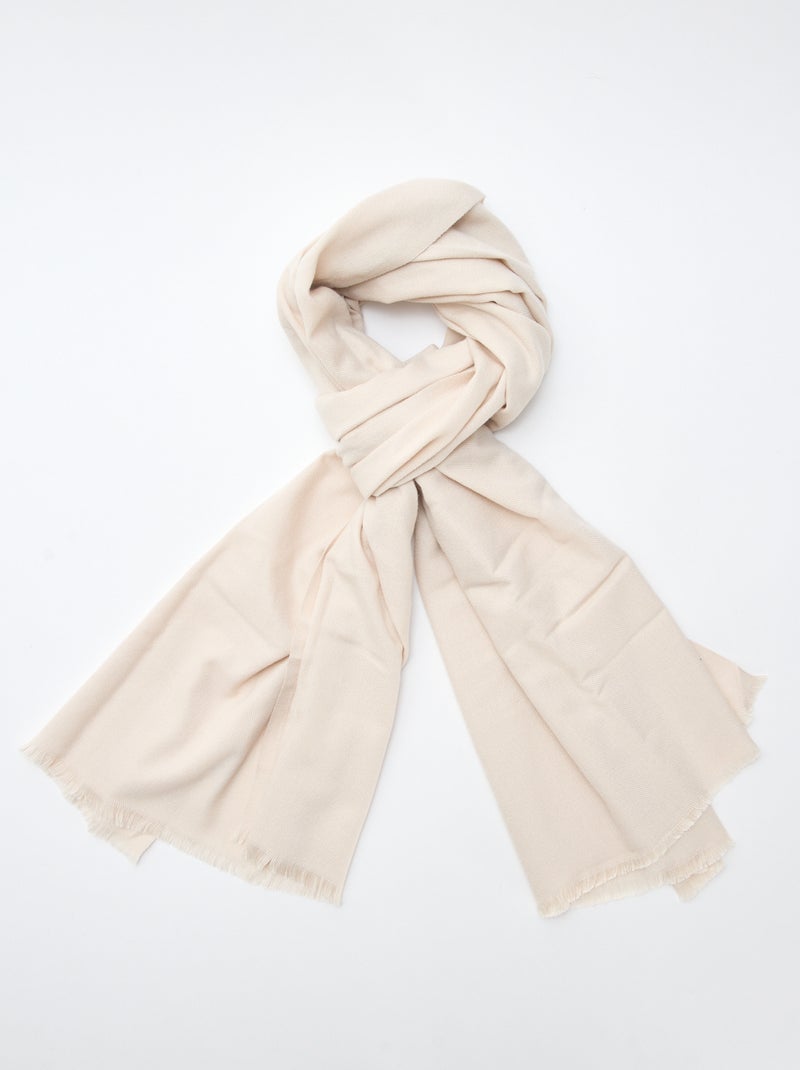 Bufanda de punto cálido y suave beige - Kiabi