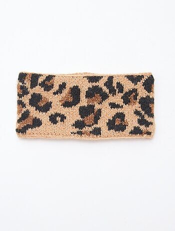 Bufanda de punto con estampado de leopardo