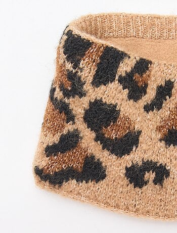 Bufanda de punto con estampado de leopardo