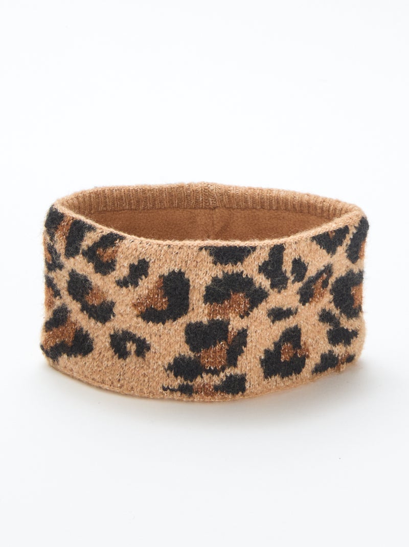 Bufanda de punto con estampado de leopardo Marron - Kiabi