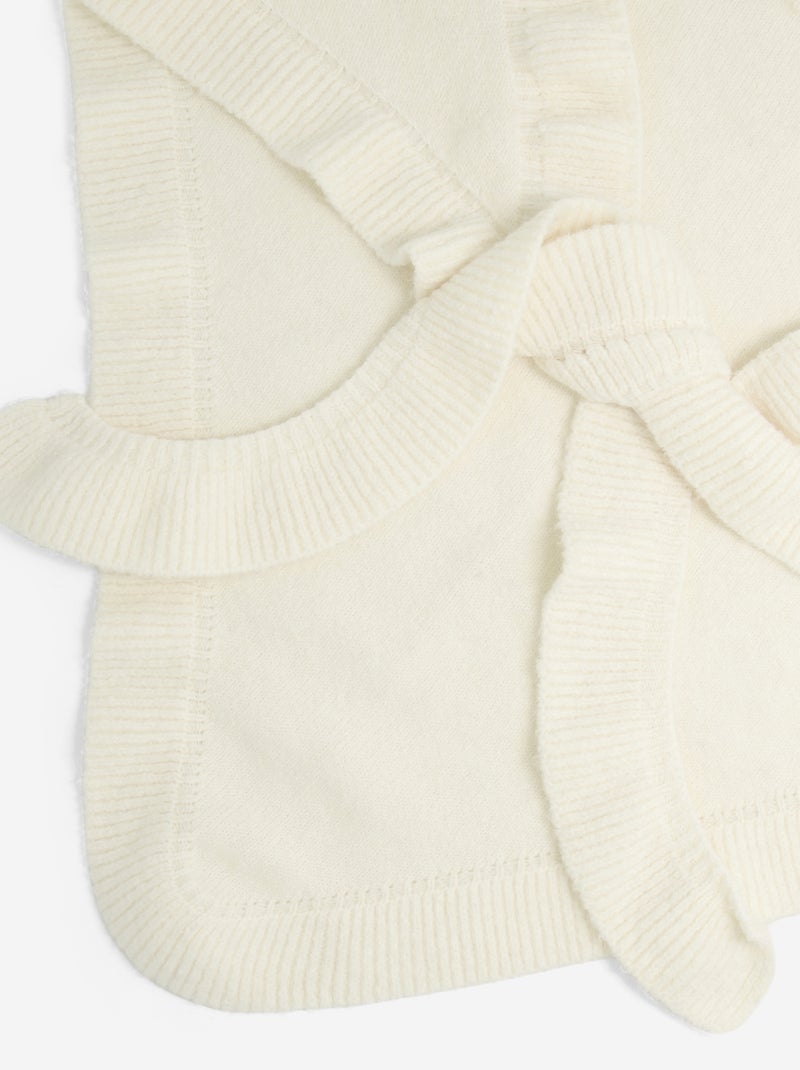 Bufanda de punto con volantes Beige - Kiabi
