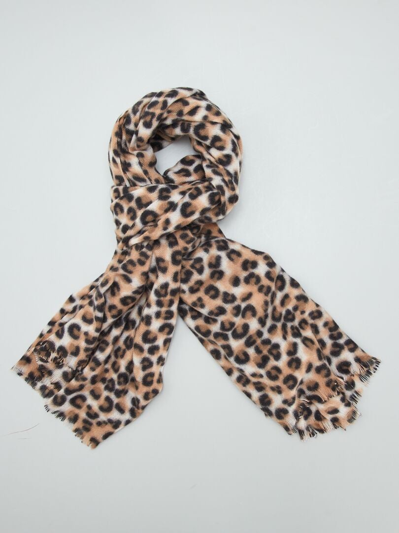 Bufanda de punto de 'leopardo' MARRON - Kiabi