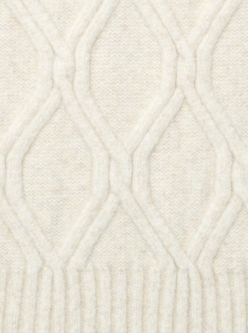 Bufanda de punto de malla cálida trenzada - Kiabi