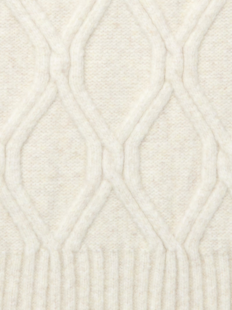 Bufanda de punto de malla cálida trenzada Beige - Kiabi