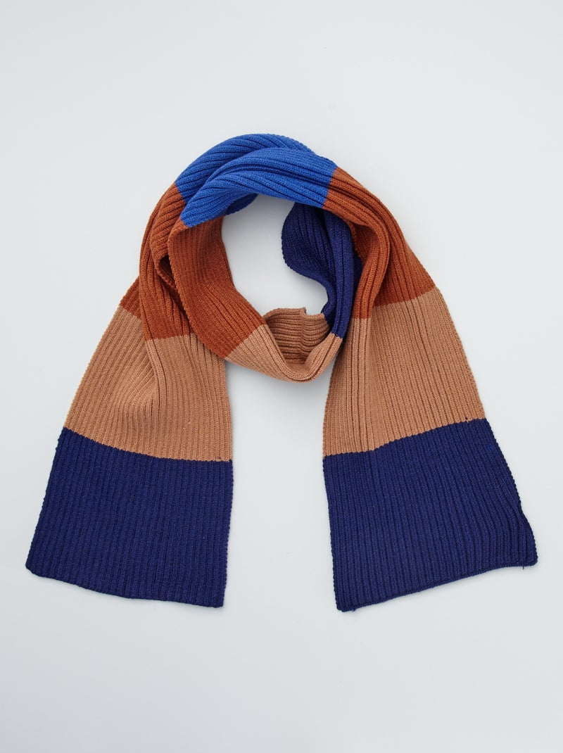 Bufanda de punto grueso a rayas BEIGE - Kiabi