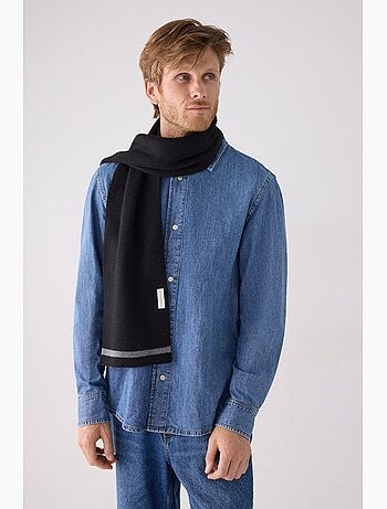 Bufanda de punto para hombre con rayas