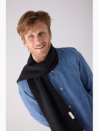 Bufanda de punto para hombre con rayas