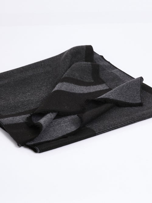 Bufanda estampada bicolor con pequeños flecos - AFIBEL - Kiabi