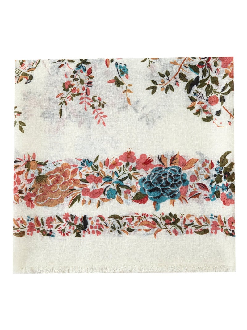 Bufanda Flowers Blanco - Kiabi