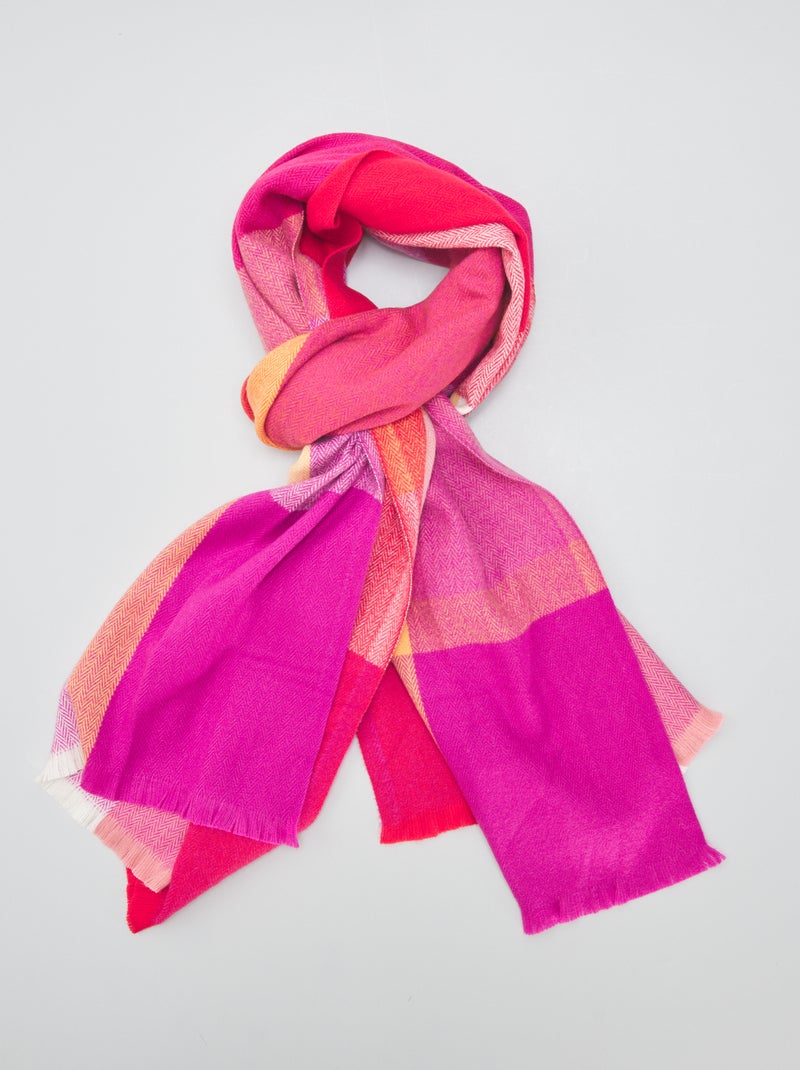 Bufanda Roja Con Flecos De Mujer | OVS