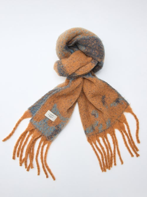 Bufanda grande suave con flecos - Kiabi