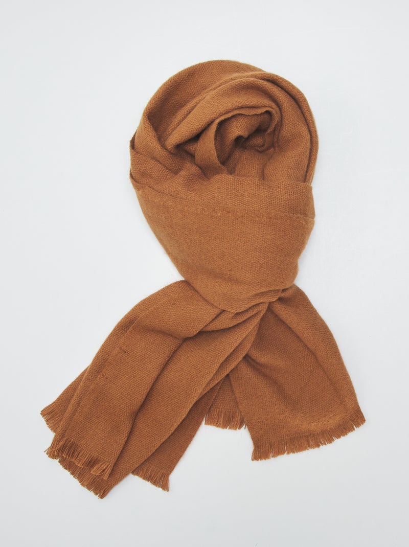 Bufanda grande tacto suave MARRON - Kiabi