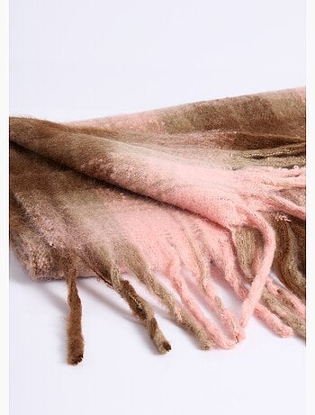 Bufanda larga a cuadros con flecos - AFIBEL