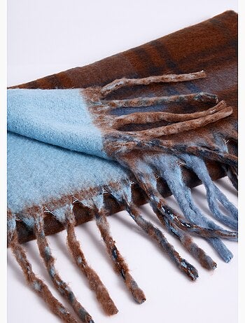 Bufanda larga bicolor a cuadros/lisa - AFIBEL