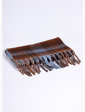 Bufanda larga bicolor a cuadros/lisa