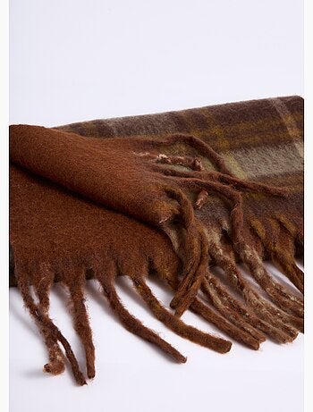 Bufanda larga bicolor a cuadros/lisa