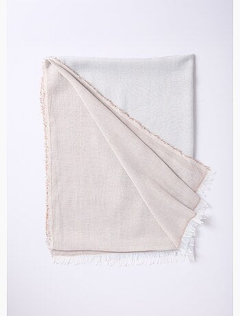 Bufanda o estola bicolor iridiscente en tonos pastel con flecos. - Afibel