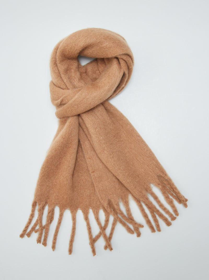 Bufanda plaid con flecos BEIGE - Kiabi