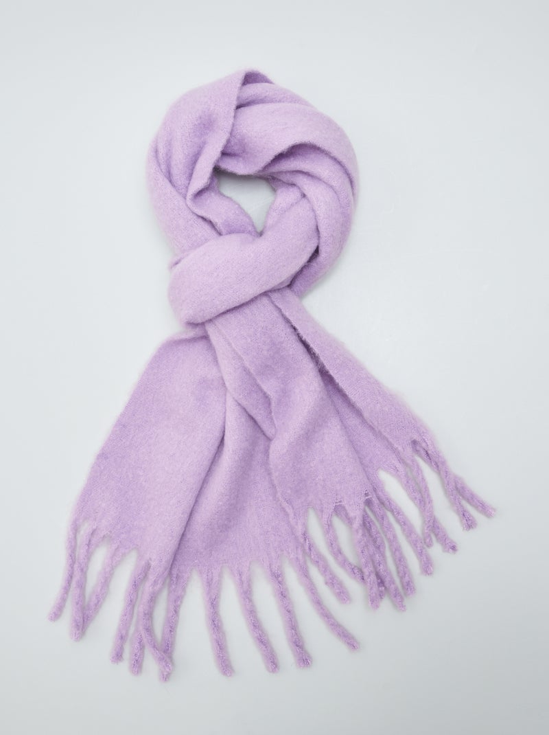 Bufanda plaid con flecos PURPURA - Kiabi